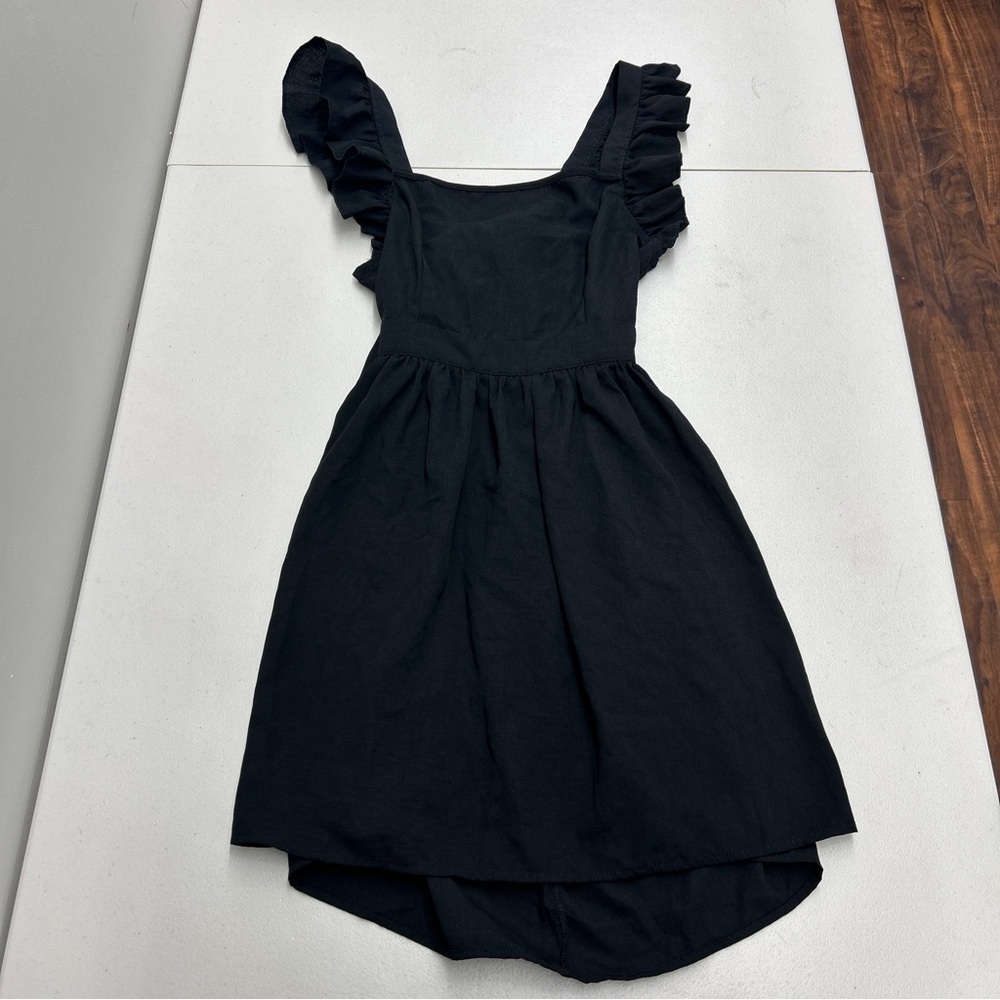 Black Sleeveless Square Neck Sundress
